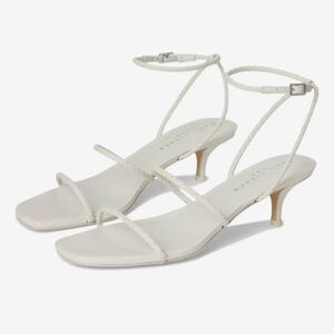 Marc Fisher Dress Sandals 9.5 White Woven Leather Beylee Dainty Strappy New $130